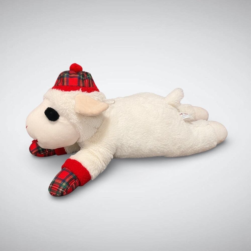 Dreamworks Holiday Lambchop Stuffed animal plaid
